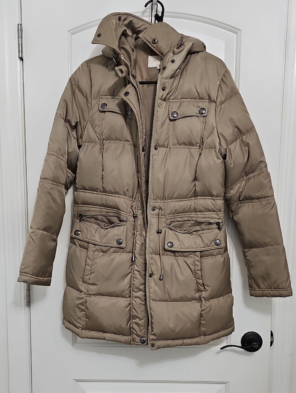 Laundry By Shelli Segal Quilted Hooded Puffer Coat - Taupe
